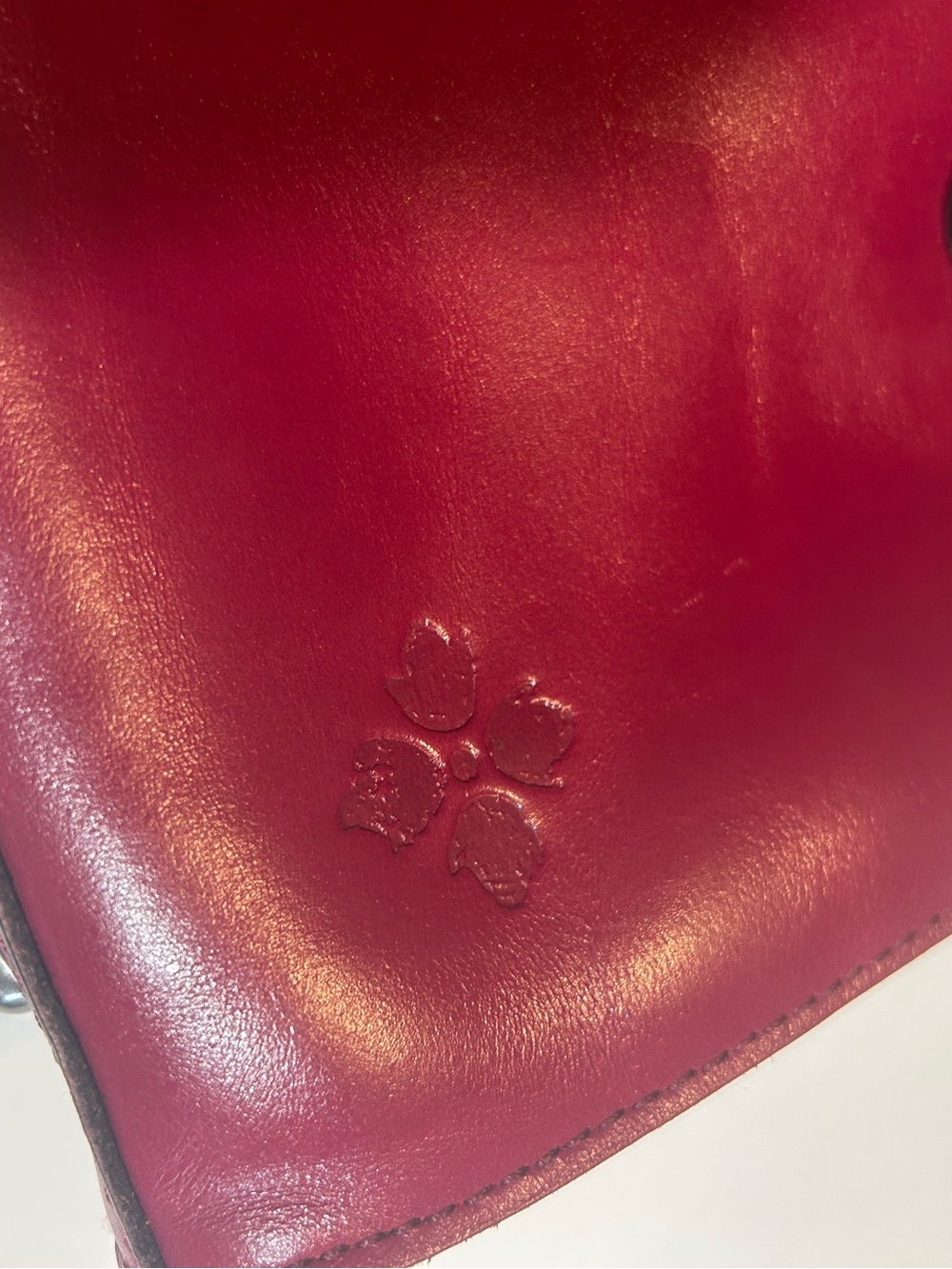 Patricia Nash Wine Oxblood Leather Satchel Shoulder Bag Top Zip Structured Handb - Picture 4 of 7